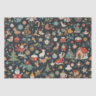Seda Design de Padrão de Natal 🎄 no Papel Tecido