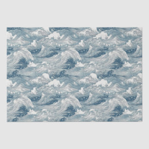 Seda Design de padrão de onda japonês para papel de emp