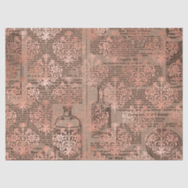 Seda Design de papel Dourado Ephemera Rosa 6