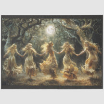 Deusa Dançante Sob Papel Tecido De Lua Completa