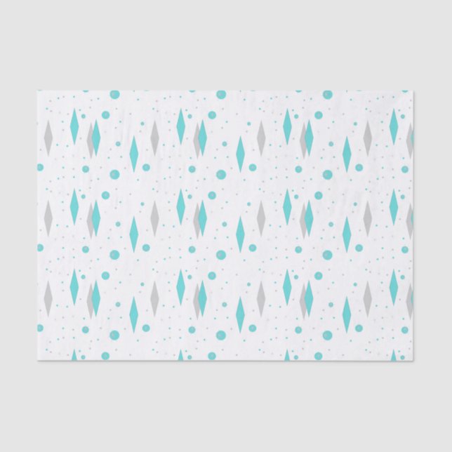 Seda Diamante retro de turquesa & lenço de papel de (Frente )