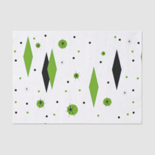 Seda Diamantes verdes retros & lenço de papel de