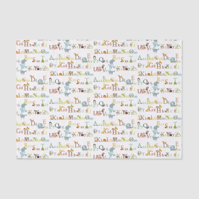 Seda Dissociação de Papel Tecido - Alfabeto Colorido (Frente )