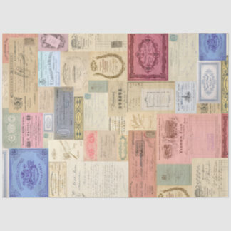 Seda Documento Anterior Papel Tecido de Pastel Ephemera