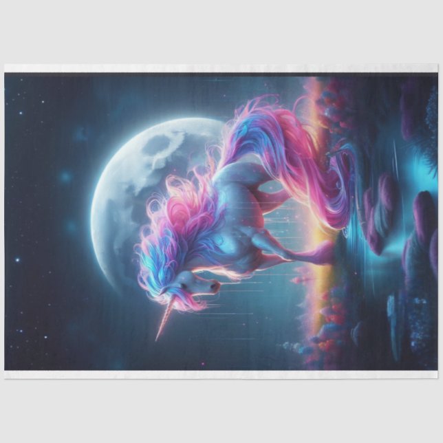 Seda Dripe o Papel de Tecido Unicorn (Frente )