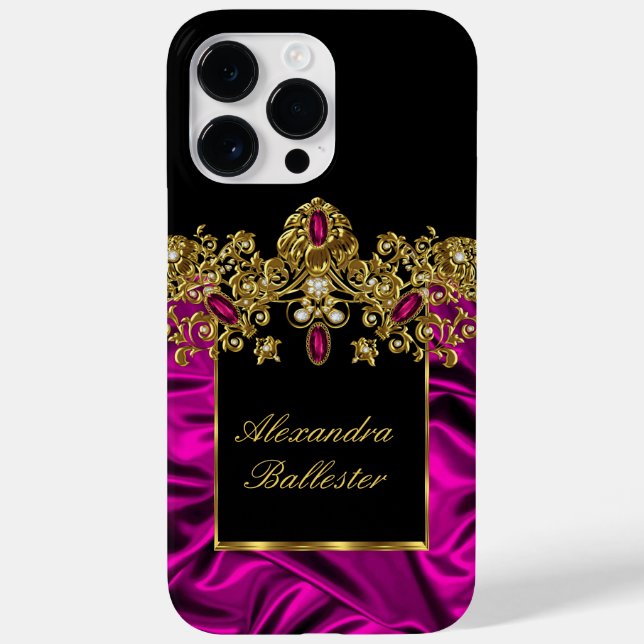 Seda Elegante Rica Rosa Dourado preto (Verso)