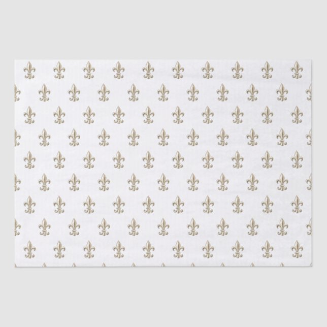 Seda Elegante Vintage Fleur de Lis - Papel Tecido (Frente )