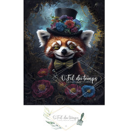 Seda Engraçado Animal com papel de Decoupage do Chapéu.