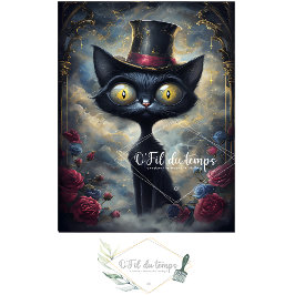 Seda Engraçado Animal com papel de Decoupage do Chapéu.