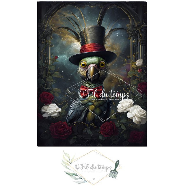 Seda Engraçado Animal com papel de Decoupage do Chapéu. (Criador carregado)