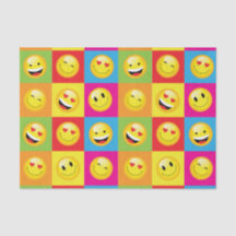 Engraçado Feliz Emoji Smilie Enfrenta Papel de Fes