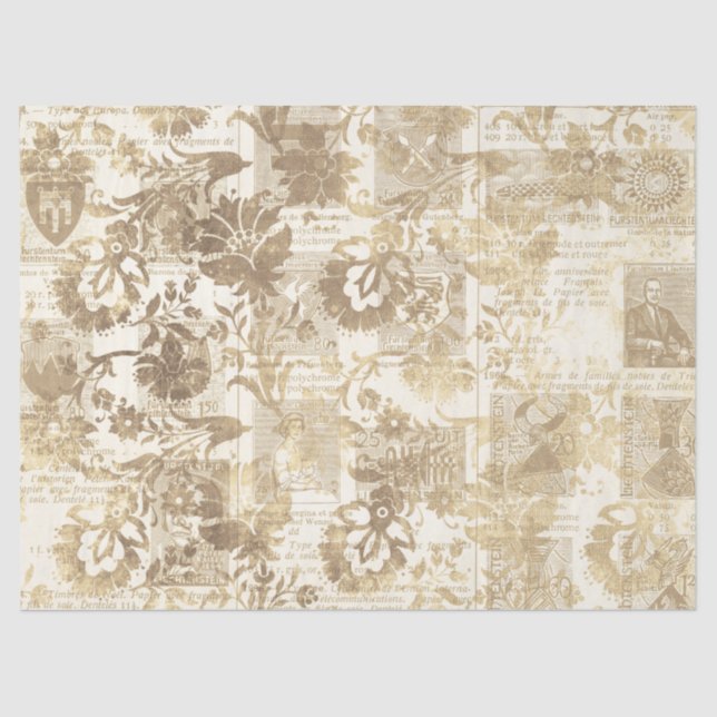 Seda Ephemera Sepia - Série de papel Design 3 (Frente )