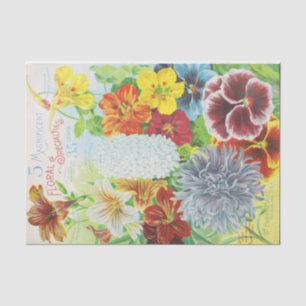Seda Especialidades Florais Impressão de Vintage Papel