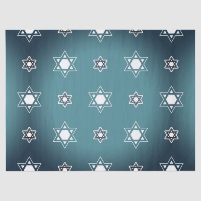 Seda estrela do papel de tecidos david (Frente )