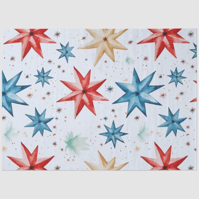 Seda Estrelas de Papel e Flocos de Neve Natal (Frente )