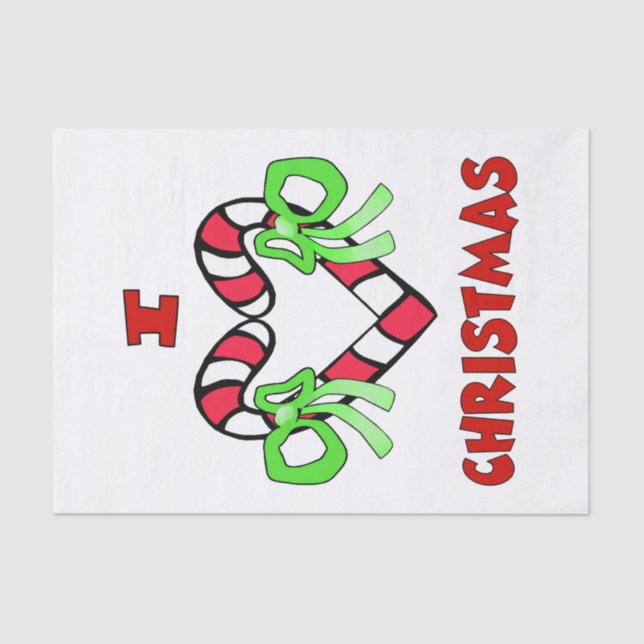 Seda Eu adoro o papel de tecidos de Natal (Frente )