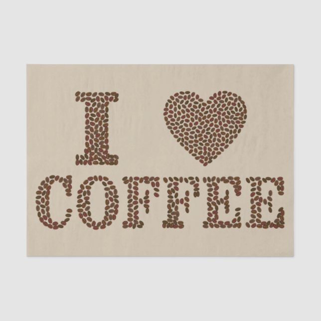 Seda Eu adoro papel de lenço de café (Frente )