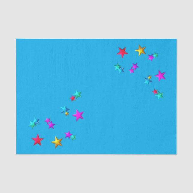 Seda Feliz Aniversário - Estrelas de Papel Tecido (Frente )
