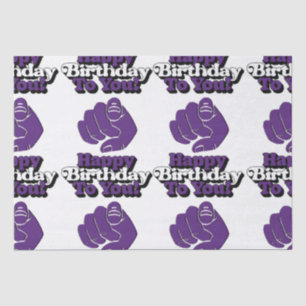 Seda Feliz Aniversário Para Você Papel De Tecido Roxo