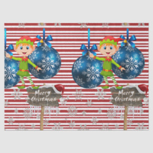 Seda Feliz Papel Tecido de Natal Elf