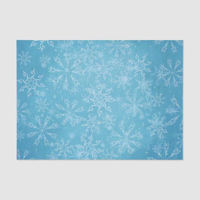 Seda Flocos de neve bonito no papel de tecidos de féria (Frente )
