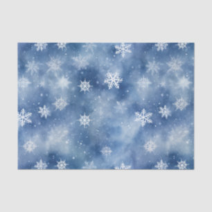 Seda Flocos de neve de Natal Papel Tecido Azul Céu