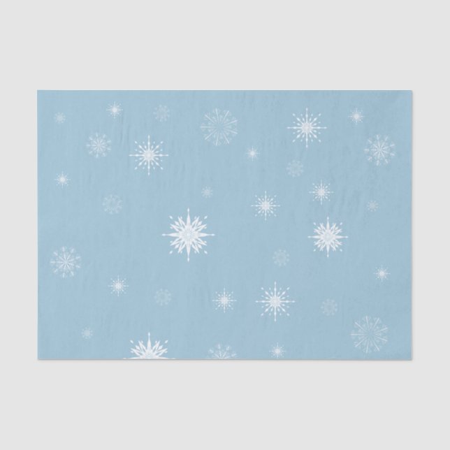 Seda Flocos de neve no lenço de papel azul (Frente )