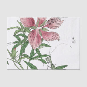 SEDA FLOR JAPONESA COM LENÇO DE PAPEL DA LOUVA-A-DEUS