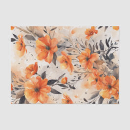 Seda Florais de Primavera cor laranja 1 Papel de dissoc