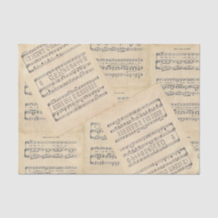 Seda Folha de natais vintages Papel de Tecido Musical