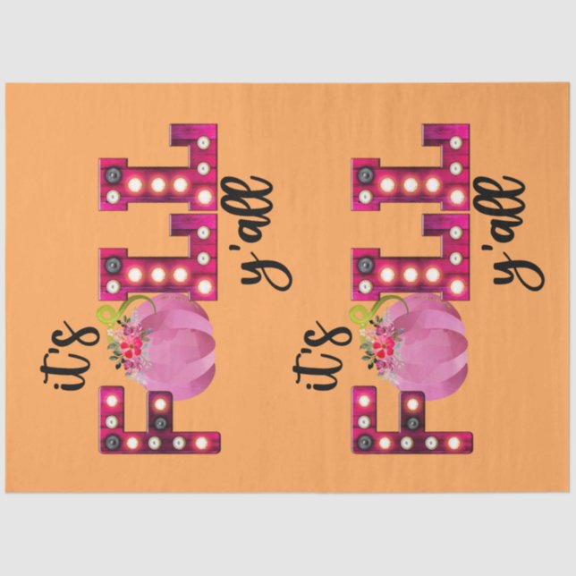 Seda Folha de outono de Neon Personalizar Papel Tecido  (Frente )