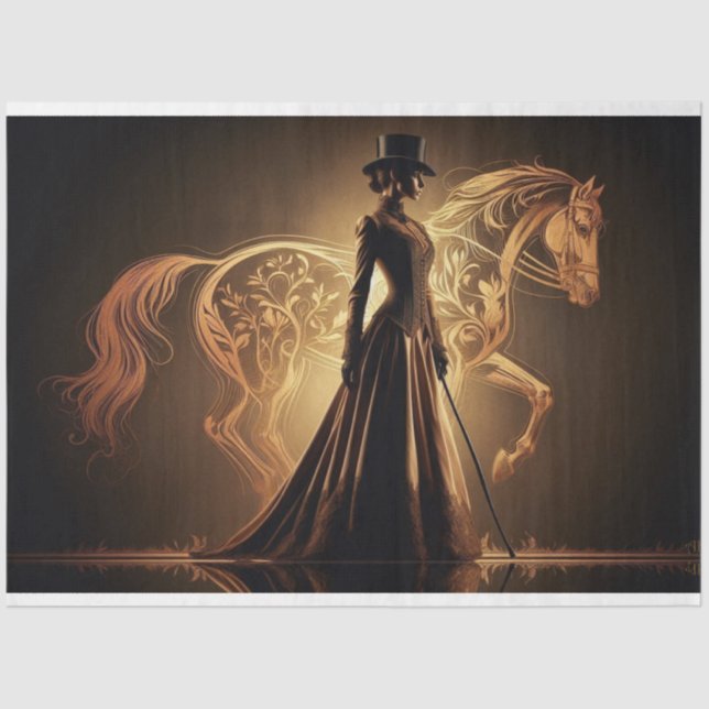 Seda Folha de Papel Tecidual Equestre-Gótico-Equestre V (Frente )