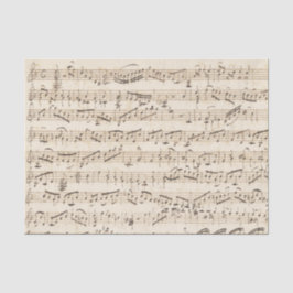 Seda Folha de Vintagem Manuscrita Música Beige Papel Te