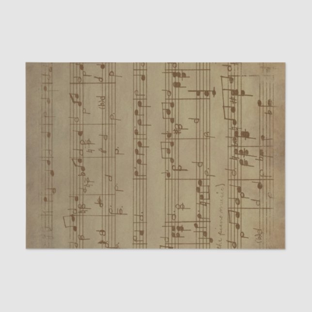 Seda Folha de Vintagem Papel de Tecido Musical (Frente )