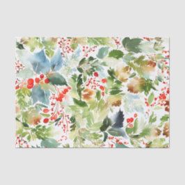 Seda Folhagem de inverno Papel em Tecido de Aquarela