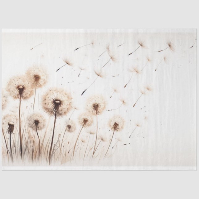 Seda Folhas de Dandelion Botânicas de Papel de Dissocia (Frente )