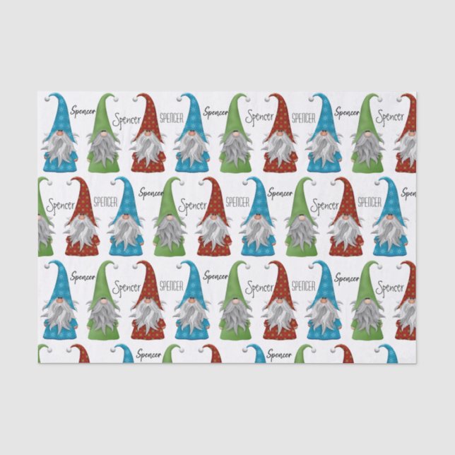 Seda Folhas de Papel de Tecidos dos Gnomos de Natal Per (Frente )
