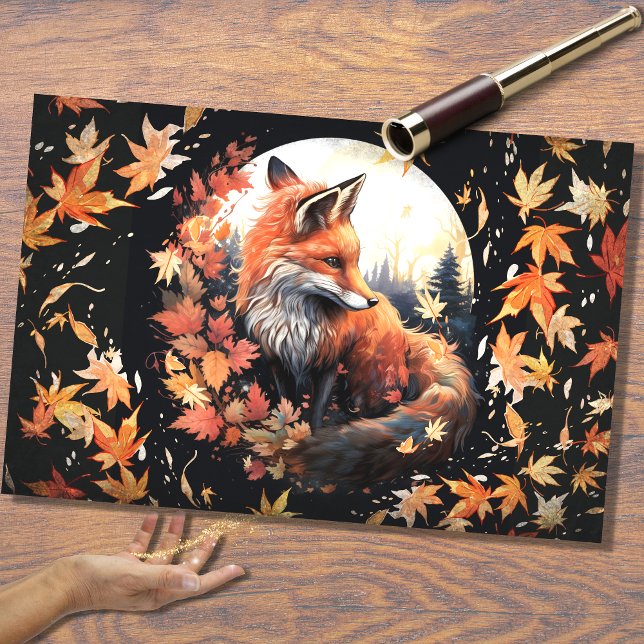 Seda Fox no Luar 3 Papel de Decoupage (Criador carregado)