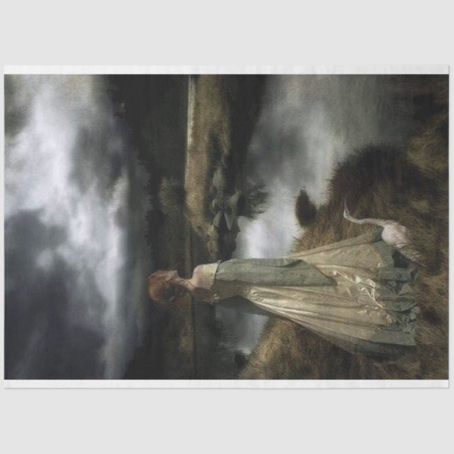 Seda Garota com papel de corte de ganso (Frente )