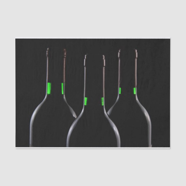 Seda Garrafas de vinho Papel de tecidos pretos (Frente )