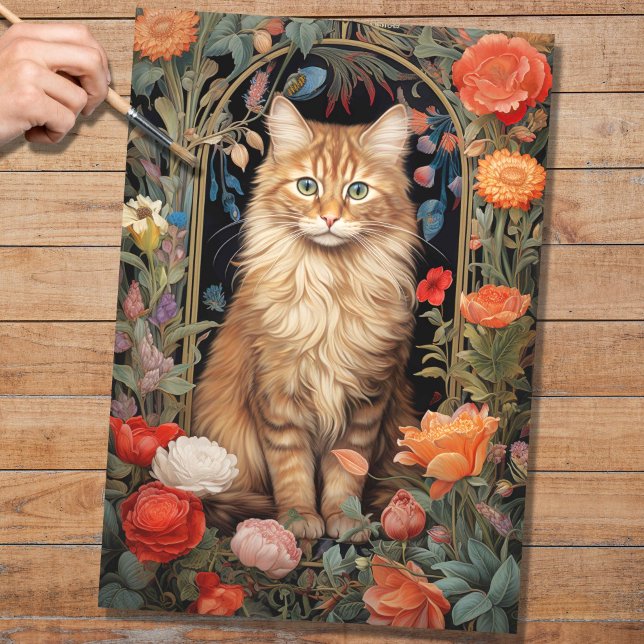 Seda Gato na tapeçaria 1 Papel de Decoupage (Criador carregado)