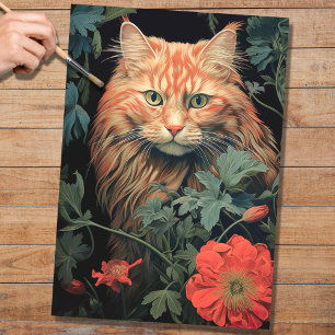 Seda Gato no Papel de Decoupage da Tapeçaria 2