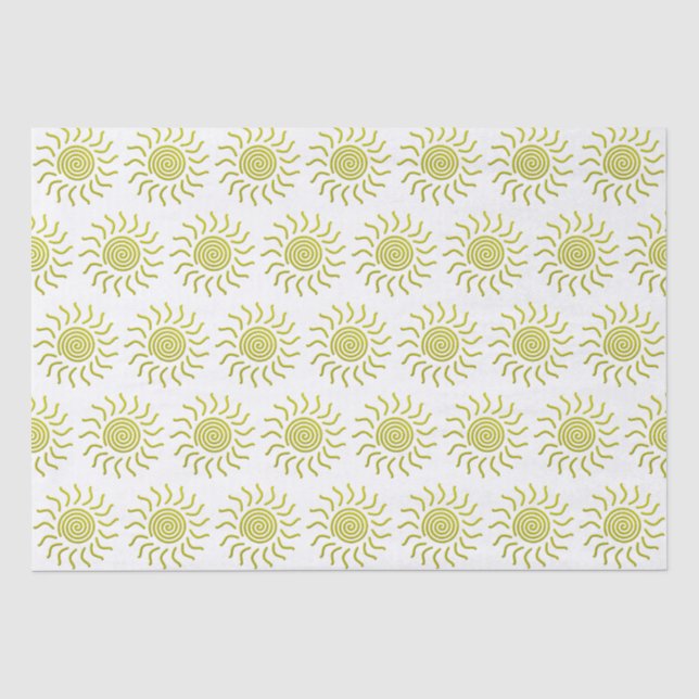 Seda Impressão de Sol Amarelo Cortado de Papel (Frente )