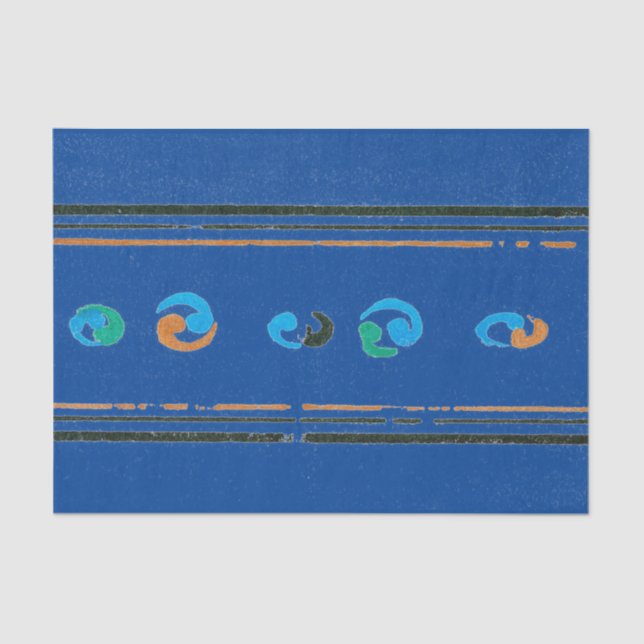 SEDA IMPRESSÃO TÊXTIL DE PAPEL DE TECIDO AZUL (Frente )