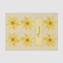 Invólucro de Papel Floral Amarelo Personalizado