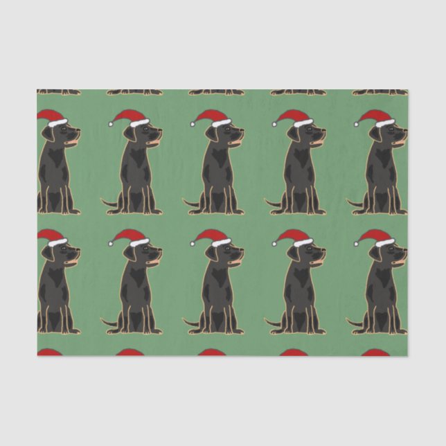 Seda Labrador preto no lenço de papel do Natal do (Frente )