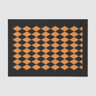 Seda lenço de papel 10lb, PRETO do HARLEQUIN & LARANJA