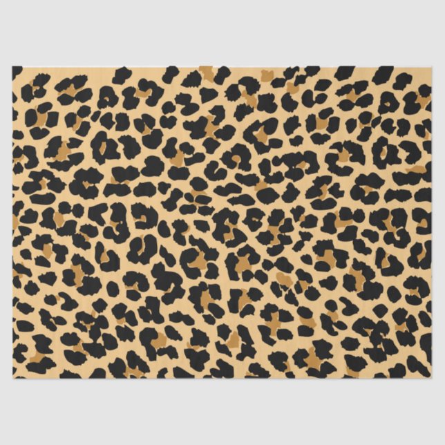 Seda Lenço de papel à moda do impressão do leopardo (Frente )