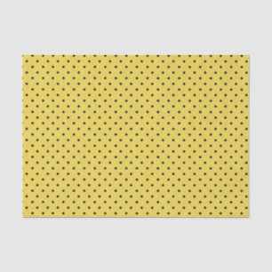 Seda Lenço de papel amarelo e preto das bolinhas