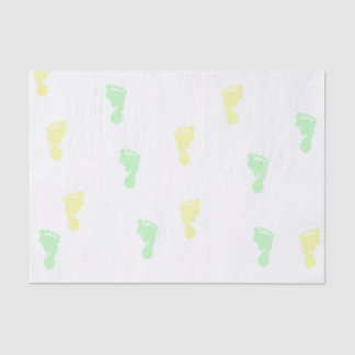 Seda Lenço de papel amarelo & verde das pegadas 10lb do